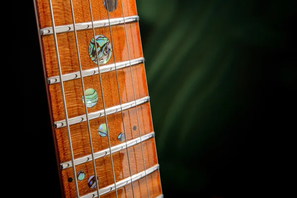 Primer plano de la guitarra eléctrica del cuello — Foto de Stock