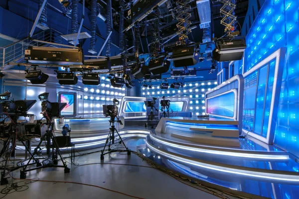 TV studio strzelanie do wiadomości — Zdjęcie stockowe