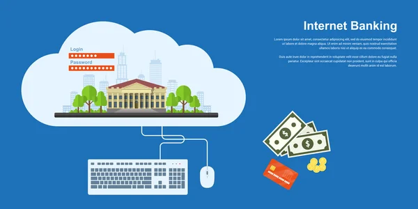 インターネット銀行のバナー — ストックベクタ