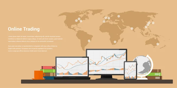 Comercio de acciones en línea — Archivo Imágenes Vectoriales