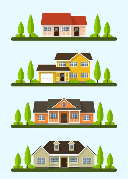 Cottage houses set — Stock Vector