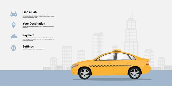 Servizio taxi infografica — Vettoriale Stock