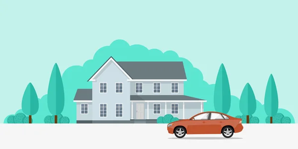 House and car — Stock Vector
