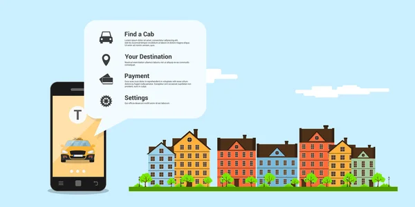 Concepto de servicio taxi — Vector de stock