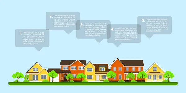 Kleinstadt-Infografik — Stockvektor