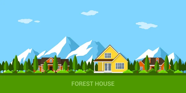 House in the forest — Stock Vector