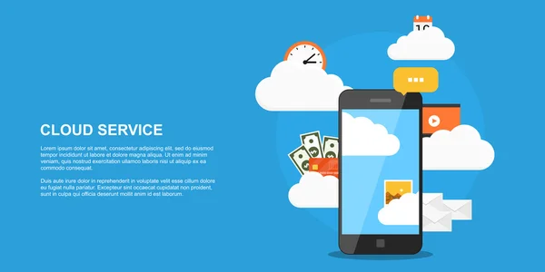 Concepto de servicio en nube — Vector de stock