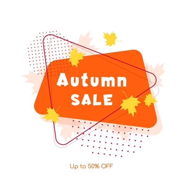 Herfst Verkoop Vector Banner Abstracte Achtergrond Ontwerp Met Herfst Bladeren — Stockvector