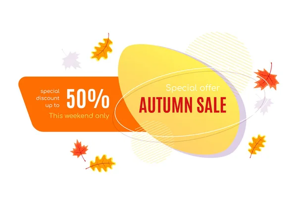 Herfst Verkoop Vector Banner Abstracte Achtergrond Ontwerp Met Herfst Bladeren — Stockvector