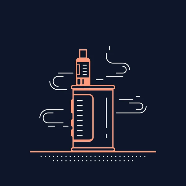 Gőzölgő Doboz Készlet Mod Vape Shop Jelvény Design Elszigetelt Fekete — Stock Vector