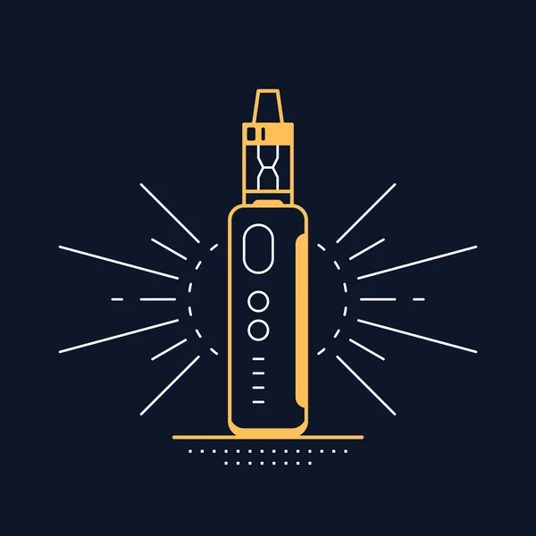 Verdampingsset Met Pen Mod Vape Shop Badge Ontwerp Geïsoleerd Zwarte — Stockvector