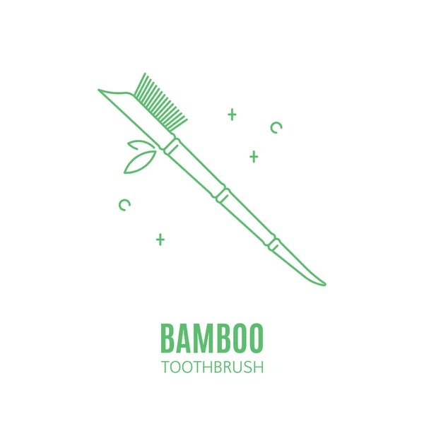 Bamboo toothbrush vector icon isolated on white background — Stock Vector