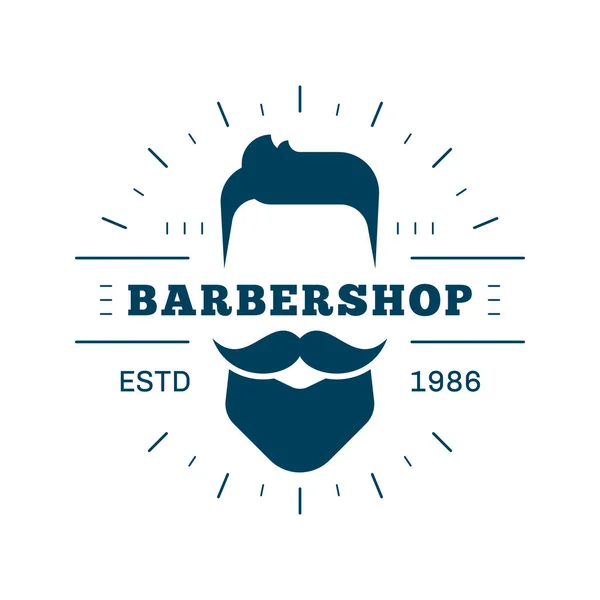 Barbearia design simples logotipo minimalista no fundo branco — Vetor de Stock