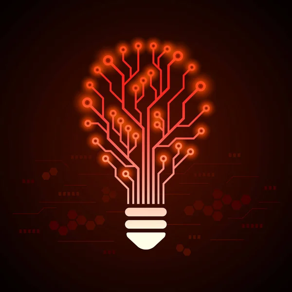 Light bulb in form of printed circuit board — Stock Vector