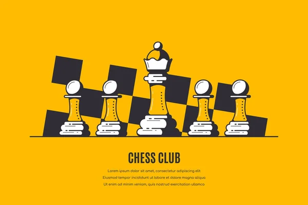 Šablona šachového turnaje, ilustrace vektoru osnovy — Stockový vektor