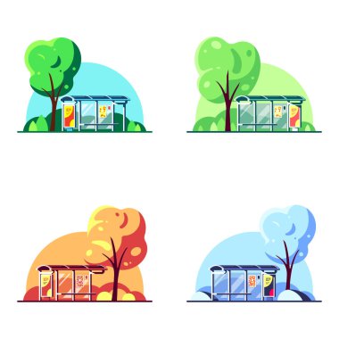 Otobüs tarifesi için mevsimlik afişler