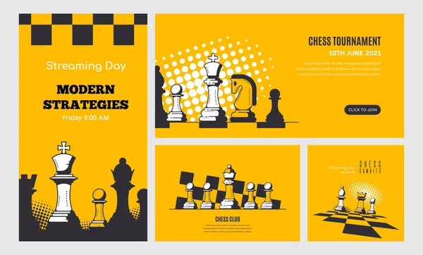 Satranç Oyunu Sancak Şablonları, Stok Vektörü — Stok Vektör