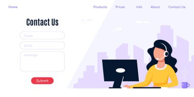 Düz biçimli web sayfası tasarım şablonu ile iletişim kur