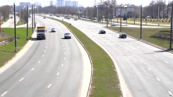Time-lapse of car traffic transportation on road — Stock Video