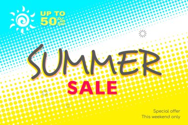 Arka planda Yarıtonlu Yaz Satışı Afişi, Mevsimsel İndirim Reklamları İçin Tanıtım Posteri