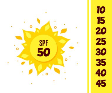 Beyaz arkaplanda güneş koruma simgesi izole edildi.