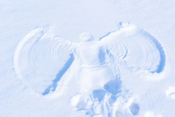 Snow Angels Εκτύπωση Μια Χιονισμένη Περιοχή Brognt Καλοκαιρινή Μέρα — Φωτογραφία Αρχείου