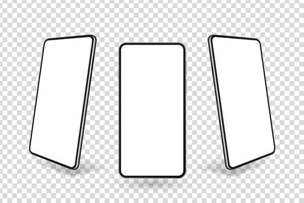 Mockup smartphone realistico 3D con display vuoto — Vettoriale Stock