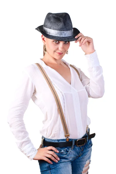 Cowboy woman. — Stock Photo, Image