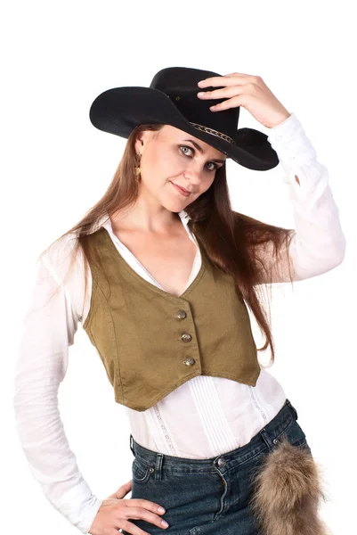 Cowboy woman. — Stock Photo, Image