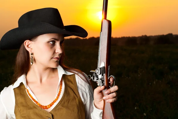 Cowboy vrouw. — Stockfoto