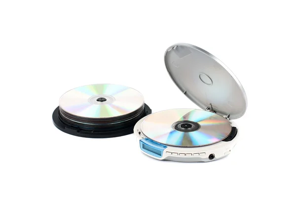 CD-spelare och CD-skivor. — Stockfoto