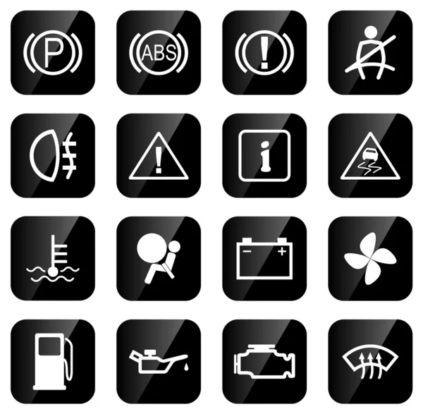 Iconos de conducción de coche — Vector de stock