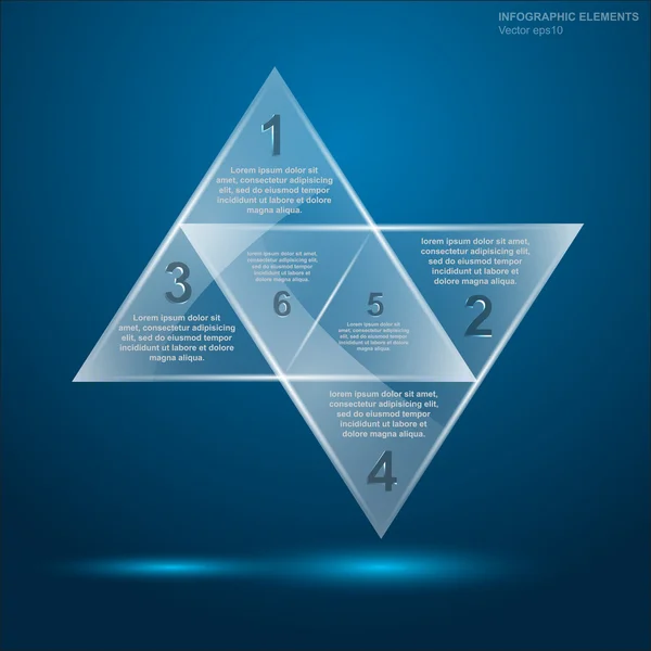 Infográfico de triângulo de vidro — Vetor de Stock