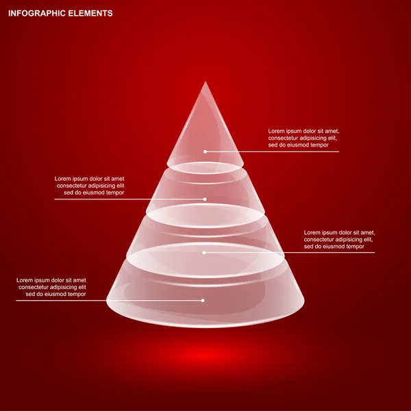 ガラスのピラミッドのインフォ グラフィック — ストックベクタ