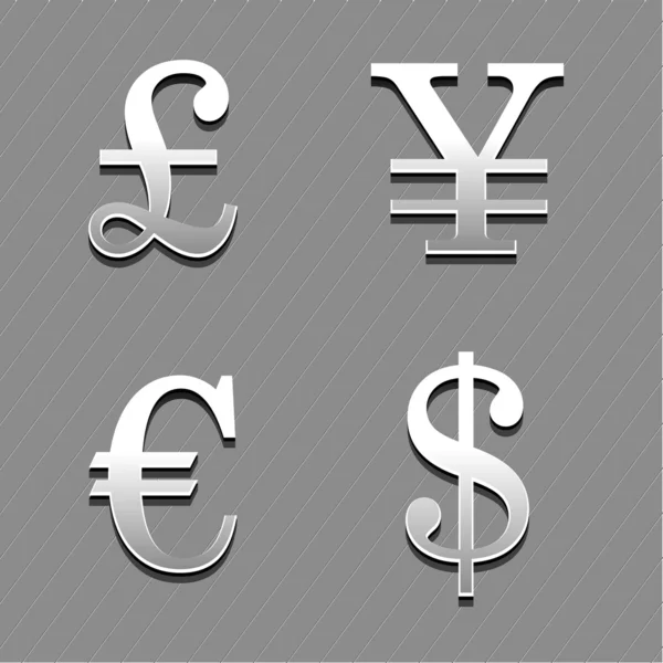 Currensies symbols — Stock Vector