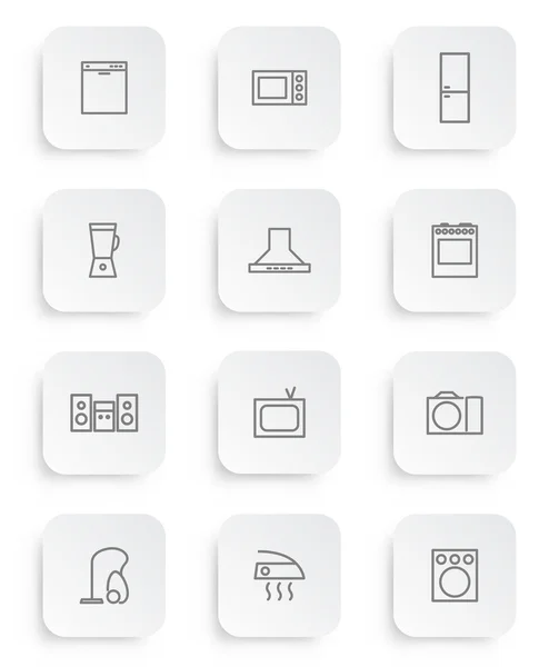 Household appliances icons — Stock Vector
