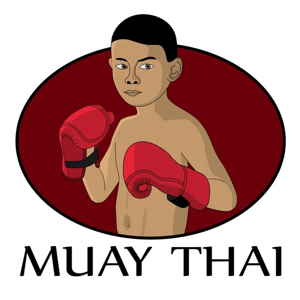 Muay thai kid — Stock Vector