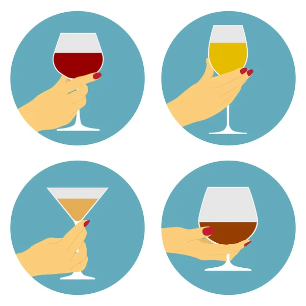 Wine icons — Stock Vector