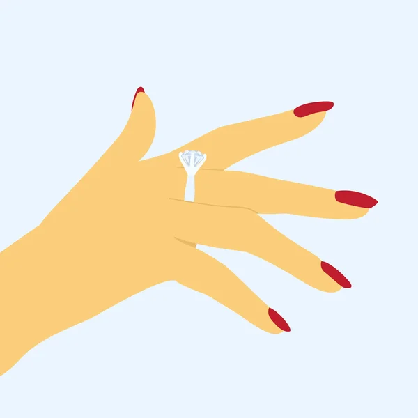 Main avec anneau — Image vectorielle