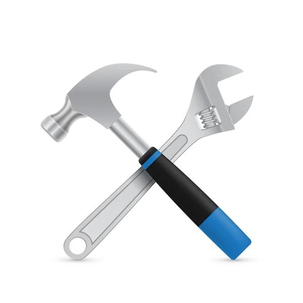 Hammer and wrench — Stock Vector