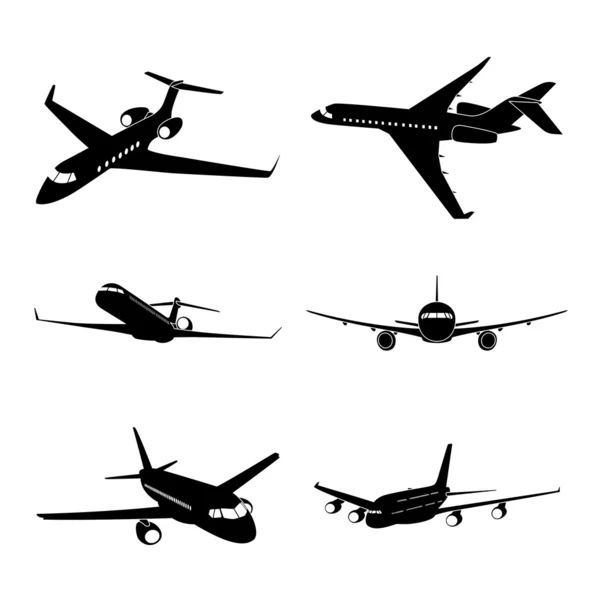 Icônes des avions — Image vectorielle