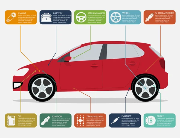 Infografica auto — Vettoriale Stock