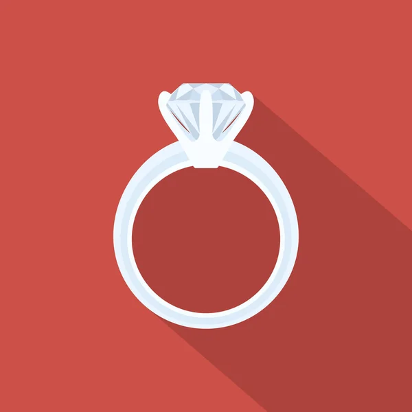 Ring met diamant — Stockvector