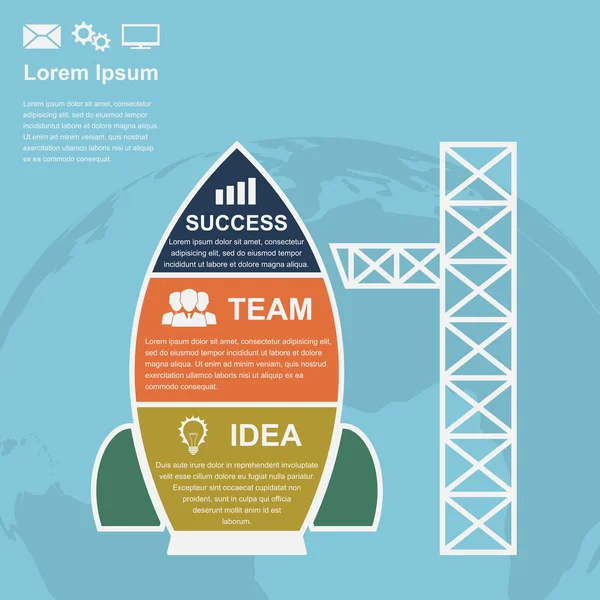 Infografía de inicio — Vector de stock