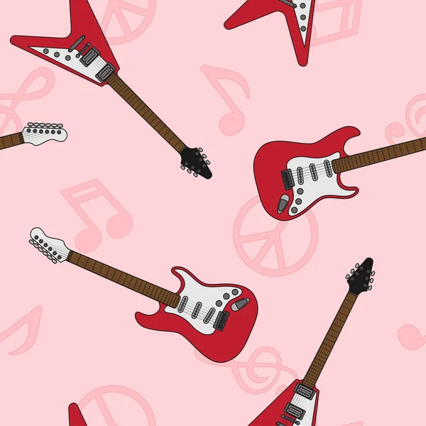 Modèle sans couture de guitare — Image vectorielle