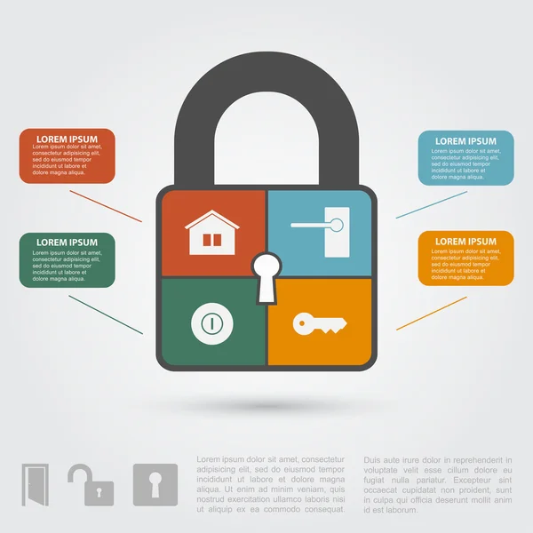 Bloqueio infográfico — Vetor de Stock