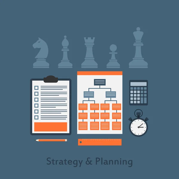 Strategia e pianificazione — Vettoriale Stock