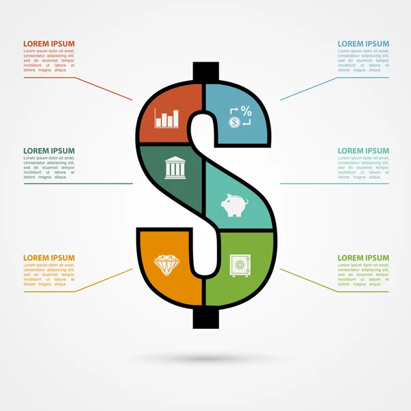 Investimenti infografici — Vettoriale Stock