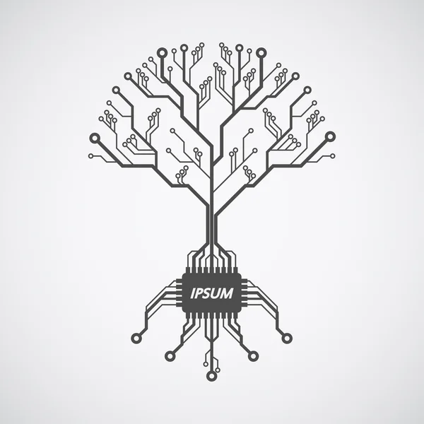 Arbre de carte de circuit imprimé — Image vectorielle