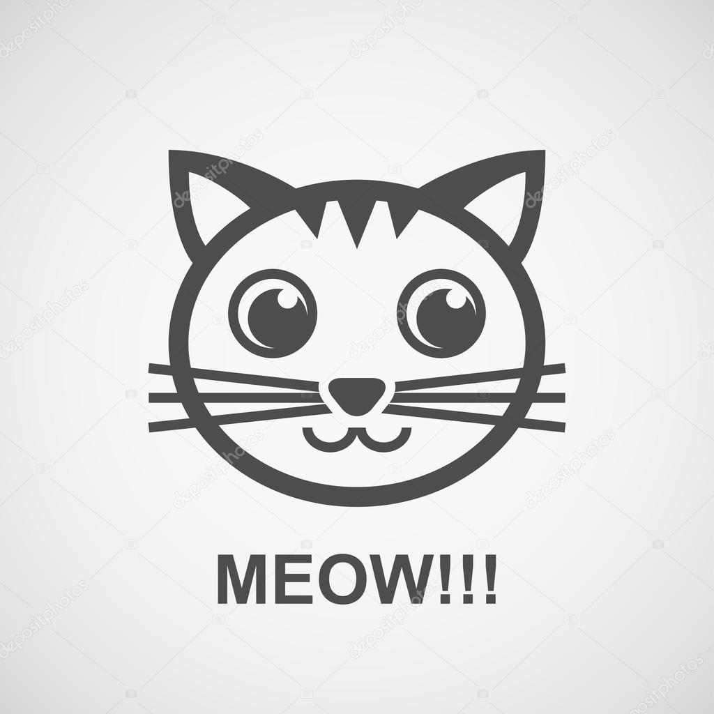 Flay style icon of a cat face
